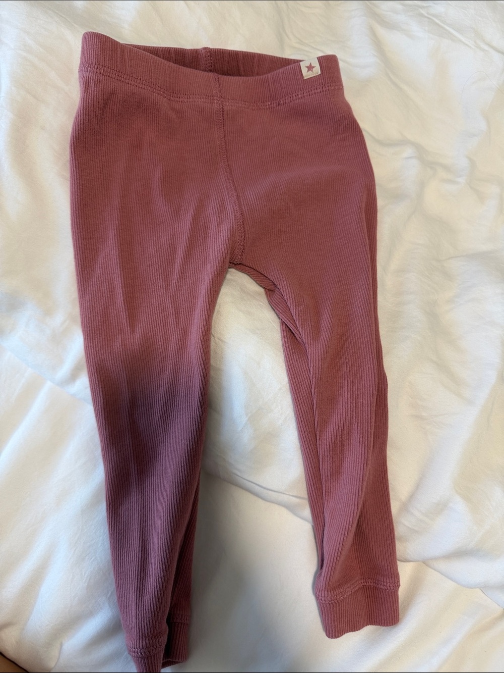 Zara Girls Ribbed Leggings in Mauve Pink